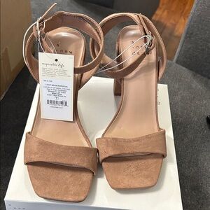 A New Day Women's Brown Ankle Strap Heels